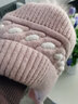 笙格儿 毛线帽围巾两件套秋冬天帽子女冬季户外防风寒套头兔毛保暖针织帽女生礼物 藕色 帽子围巾一体 实拍图
