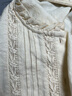 茵曼（INMAN）棉羊毛风衬衣2025春秋女装新款荷叶立领镂空长袖提花打底上衣 杏色 M 实拍图
