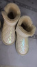 ABC KIDS儿童雪地靴女童靴子保暖棉靴大童加绒靴子冬男童短靴 米白 （两面） 33 内长约21.2cm 实拍图