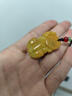净心石【情人节礼物】A货翡翠貔貅吊坠男女款俏色黄翡瑞兽貔貅玉坠 实拍图