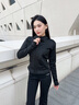 槿城加绒加厚瑜伽服女秋冬2025新款修身立领运动外套长袖拉链保暖上衣 星耀黑 H1151 M 适合95-110斤 实拍图