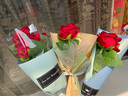花叙仿真玫瑰花婚礼仿生花装饰生日礼物花束插花客厅绒布假花家居摆件 艳红色（大红）-花朵7cm 3支（体验款） 实拍图