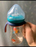 日康（rikang）吸管奶瓶 1岁以上带重力球宽口奶瓶 PPSU带手柄300ml N1062 粉色 实拍图