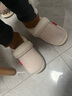 牧童儿童棉拖鞋男冬加绒保暖家居鞋室内软底亲子包跟棉鞋女 浅麦米200 实拍图