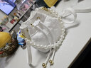 伊梵络 小众设计小包包女夏新款2022年时尚珍珠手提斜挎包百搭质感水桶包 白色 晒单实拍图