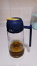 小熊油壶食用油调味调料罐套装家用厨房酱油瓶油盐罐醋壶调料盒喷油壶 【店销TOP1】深蓝色油壶 600ml 实拍图