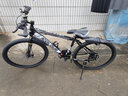 云宵自行车成人山地自行车学生变速赛车双减震单车铝合金单车学生车 顶配钢架辐条轮-黑白-非减震 26寸24速【160-180cm】 实拍图