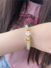 花影（HUAYING）轻奢和田玉桃花银手链女士珍珠手串首饰纪念日生日礼物送女友老婆 [和田玉]'玉'上桃花*双层叠戴 实拍图