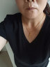 谷卓诗V领纯色修身短袖T恤女鸡心领气质女士紧身半袖体恤衫打底夏装新款 黑色 3XL（130-140斤） 晒单实拍图