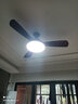 佑家餐厅桐木风扇灯新中式客厅吊扇灯北欧简约卧室电扇灯 52寸桐木三叶 60w全光谱 变频仿古半哑 实拍图