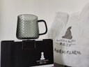 一品工坊 玻璃杯家用带把喝水杯子办公室男女士茶杯玻璃锤纹咖啡杯马克杯 星钻杯透黑 320ml 实拍图