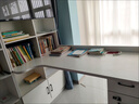 百裕达轻奢实木转角电脑桌书桌书柜书架组合一体轻奢家用卧室写字学习桌 实木暖白色黑框 不包含感应灯 120*60书桌【2.5加厚桌面】 实拍图