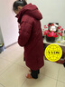 雅鹿品牌长款羽绒服女长过膝新款冬季加厚保暖时尚宽松鸭绒连帽外套 红色 M （推荐125-150斤） 实拍图