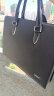 帕迪欧男士手提包15.6英寸电脑包商务公文包大容量牛皮男包横款立体有型 黑色 实拍图