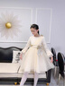 彬单儿童礼服春秋长袖公主裙女童主持人钢琴演出服8188 香槟色 110 实拍图
