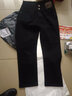 MELROSEMOOD高腰窄版直筒牛仔裤女加绒2025小个子女装冬季弹力显瘦九分烟管裤 黑色薄绒（八分裤） M 实拍图