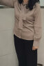 真维斯（JEANSWEST）衬衫女夏季简约纯色气质时尚系带垂感通勤优雅百搭长袖咖啡色M 晒单实拍图