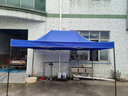 普希户外遮阳棚定制折叠雨棚四角大伞夜市摆摊帐四脚广告帐篷遮阳伞 加固黑钢【3X4.5】蓝色 实拍图