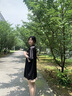 俞兆林冰丝睡裙女夏季薄款短袖夏天性感蕾丝可外穿女士睡衣家居服 NSXER-6680黑色 L (建议100-120斤） 实拍图