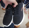 安踏女鞋运动鞋子女士秋冬季款皮面防泼水减震轻便软底跑步休闲旅游鞋 【皮面防泼水神器】黑-10 40 实拍图