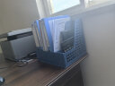 得力(deli)4联桌面文件框栏书立架档案收纳盒办公用品资料置物架书本收纳神器蓝色 实拍图