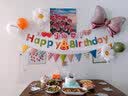 华峻宇生日装饰场景布置女孩女宝宝儿童周岁生日布置气球快乐派对背景墙 金色皇冠电视投屏套餐 实拍图