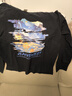 真维斯（Jeanswest）T恤男秋冬薄款宽松纯棉男士长袖国风圆领个性百搭打底衫黑色M 实拍图