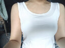 妙奕嘉棉质吊带背心女士可外穿美背黑白色打底背心无袖吊带内搭打底衫 棉质U领螺纹背心【白】100-140斤 实拍图