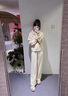 韩璐娇（hanlujiao）卫衣女2026春秋穿搭女套装新款韩系休闲运动服洋气连帽开衫两件套 糯米白 XL 【建议115-130斤】 实拍图