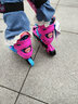 米高轮滑鞋儿童溜冰鞋直排轮旱冰鞋可调码休闲平花锁轮中小学教学鞋S6 粉色K7套装（K7头盔+护具+包） 锁轮+休闲平花双模式 S (29-32)3-5岁 实拍图