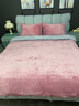 北极绒（Beijirong） 冬季牛奶绒三件套学生宿舍单人法兰绒床单被套珊瑚绒加厚双面加绒 深灰【双面加绒】 0.9宿舍床三件套(适合150×200被子) 实拍图