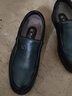 老人头男鞋春秋季商务休闲皮鞋男厚底防滑套脚中年爸爸鞋真皮加绒特大码 黑色加绒款 39 实拍图