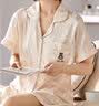 猫人（MiiOW）女士睡衣女夏季仿真丝家居服女冰丝薄款开衫可外穿睡衣米色L 实拍图