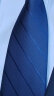 罗蒙领带男士商务正装条纹款8CM手打领结礼盒装 藏青色 145*8cm  实拍图