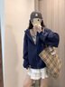 JEANSWEST CLUB真维斯轻薄外套女开衫卫衣春季新款连帽牛奶丝拉链运动风长袖上衣 实拍图