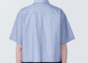 无印良品（MUJI）女式 凉感平纹衬衫领短袖衬衫 女士衬衣外套格子短款开衫纯棉 蓝色格纹 M (160/84A) 晒单实拍图