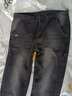 JEEP SPIRIT吉普牛仔裤男修身秋冬季韩版裤子男士微弹小脚裤 黑色加绒 34 实拍图