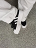 adidas NIZZA PLATFORM厚底增高运动帆布鞋女阿迪达斯三叶草 一号黑/白   40 实拍图