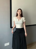 她享 半身裙女职场穿搭A字显瘦百褶裙通勤纯色OL薄款中长裙 T143B2003 实拍图