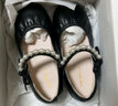 百丽童鞋春秋女童皮鞋返校学生鞋宝宝透气珍珠单鞋表演鞋 黑色25码 实拍图