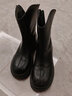 大东加绒粗跟短靴女2025冬季新款时尚筒靴厚底百搭圆头女靴休闲0600 黑色(单里) 37 实拍图