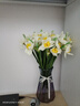 黛莉森 假花 仿真花 高档3头水仙花客厅餐桌花束家居装饰卧室插花会议室办公室茶几摆件拍摄道具花束套装 白黄芯-5枝 实拍图