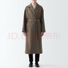 无印良品（MUJI）女式 羊毛混 长款大衣 毛呢外套女款秋季 BDA15A2A 深咖啡色 XL 165/92A 实拍图