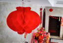 壹圈圈（Yiquanquan）防水小纸灯笼蜂窝串龙年过年新年春节节日结婚装饰开业塑料红灯笼 35#型号直径32厘米（10个） 实拍图