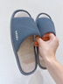 内泊【超舒服】乳胶棉麻拖鞋男士春秋超大码防滑防臭亚麻布拖鞋女灰37 实拍图