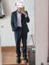 罗蒙男士西服套装商务职业正装小西装结婚新郎上班春秋季修身外套 藏青（西服+裤子+衬衫） 2XL 实拍图
