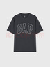 Gap【热卖爆款】男装夏撞色logo圆领短袖T恤纯棉上衣544465 黑灰色 180/100A(XL) 亚洲尺码 实拍图
