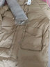 茵曼（INMAN）冬女装新款简约连帽毛领长款羽绒宽松长袖长款九江轻暖羽绒服外套 卡其色 L 实拍图