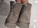 天美意靴子女商场同款厚底短靴休闲保暖女雪地靴CNA41DD3 灰色 36 实拍图