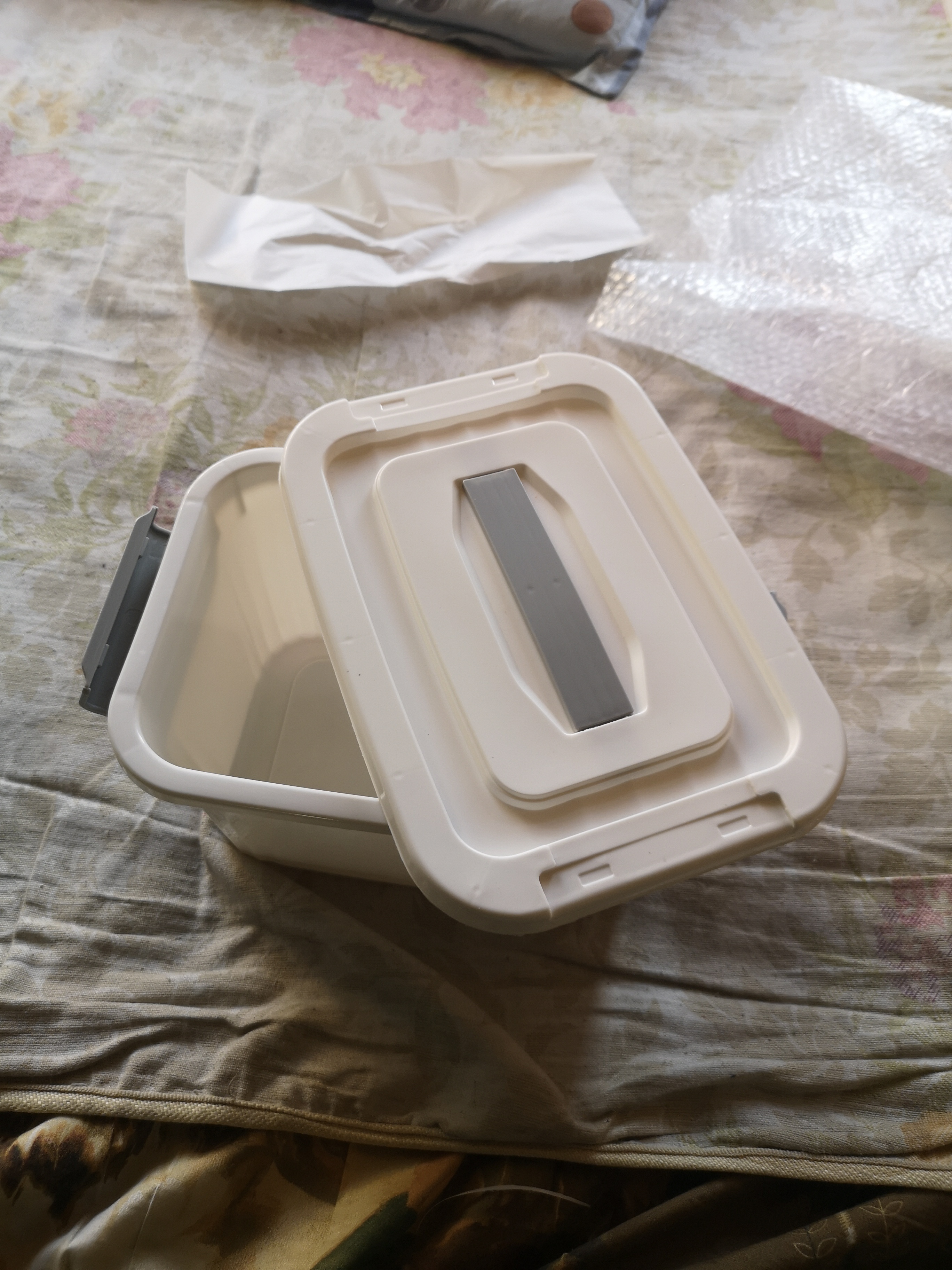 京东物流 收纳箱家用衣服超大容量玩具储物箱塑料书本零食整理箱 松花绿云朵灰日落黄颜色随机好看 小号【长25*宽17*高13cm】 实拍图